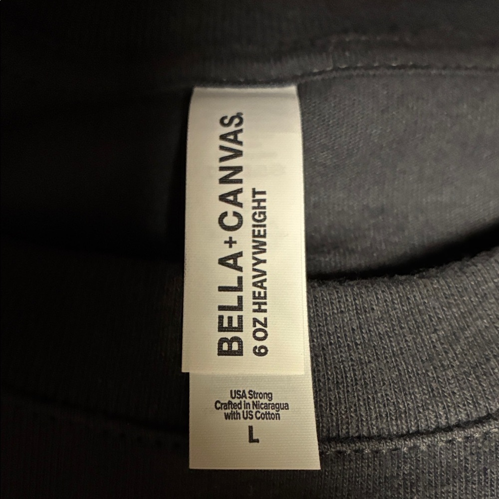 Bella Canvas Black Heavyweight Tee With White Brand Tag View 2